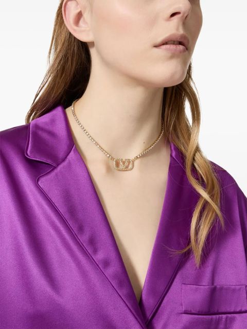 Valentino Garavani VLogo Signature crystal necklace - Gold - zdjęcie produktu nr 2