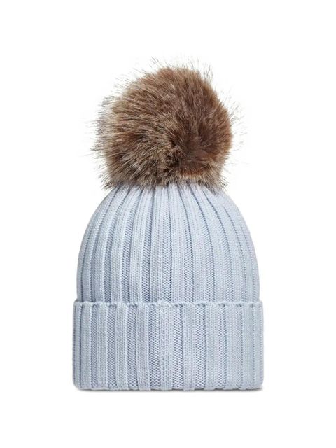 Moncler ribbed pompom beanie hat - Blue - zdjęcie produktu nr 2