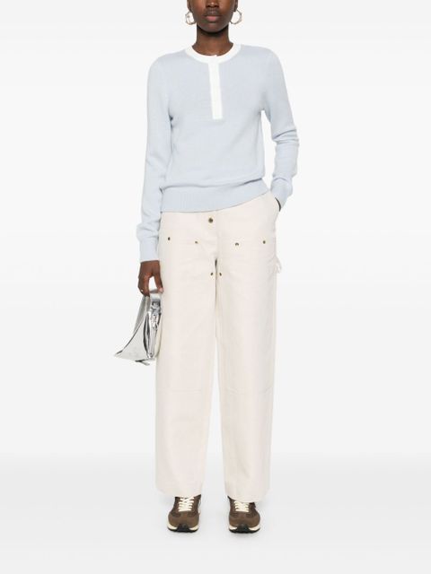 SANDRO Henley-neck sweater - Blue