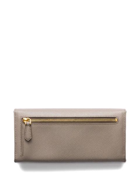 Prada triangle-logo leather wallet - Grey