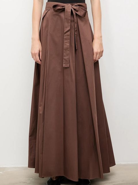 Answear.LAB spódnica bawełniana kolor brązowy maxi rozkloszowana