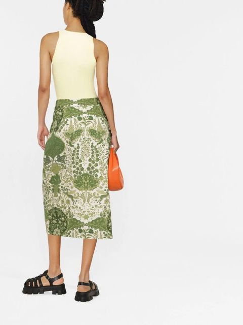 GANNI ribbed-knit tank top - Yellow