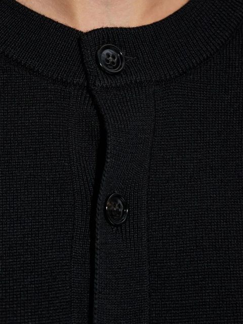 AMI Paris heart-embroidered button wool cardigan - Black