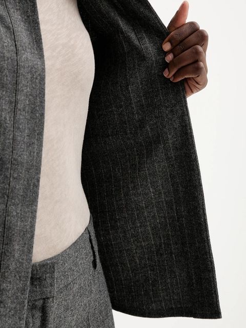 Marc O'Polo kurtka koszulowa z dodatkiem wełny kolor szary przejściowa oversize 510023774127