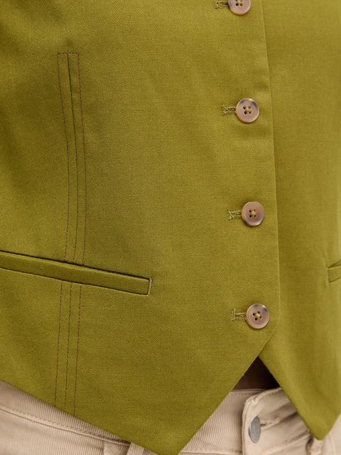 United Colors of Benetton kamizelka kolor zielony jednorzędowa 2YVXDJ011