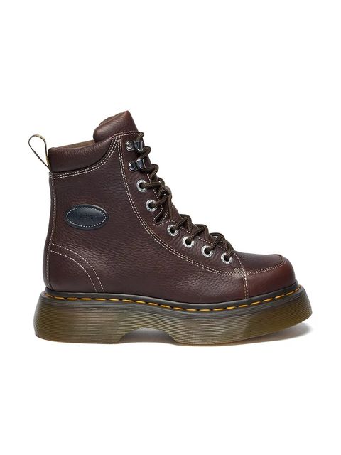 Dr. Martens botki skórzane Buzz 8i damskie kolor brązowy na platformie DM42033200 - zdjęcie produktu nr 1
