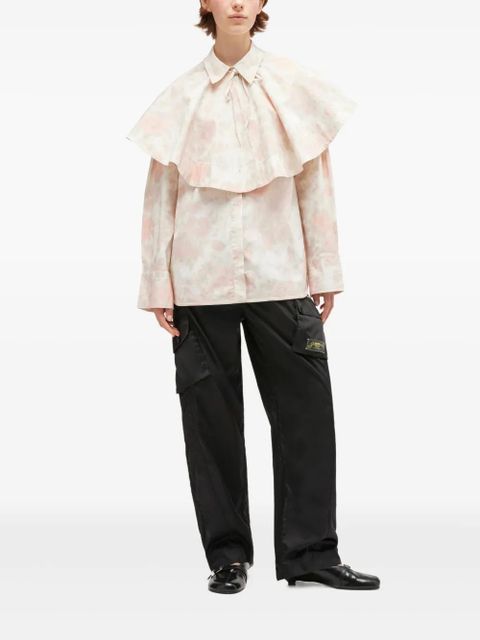 GANNI ruffled cotton shirt - Neutrals - zdjęcie produktu nr 1