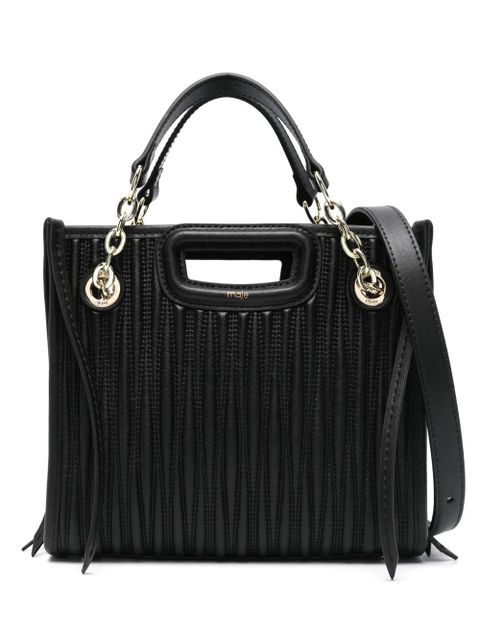 Maje mini quilted leather tote bag - Black - zdjęcie produktu nr 1