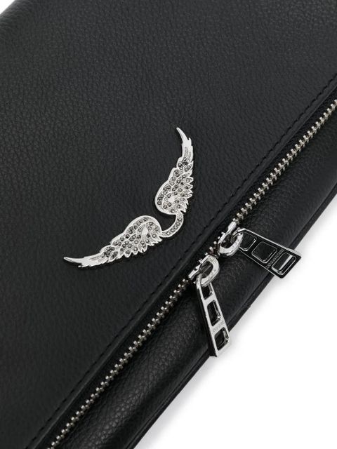 Zadig&Voltaire logo-plaque leather shoulder bag - Black