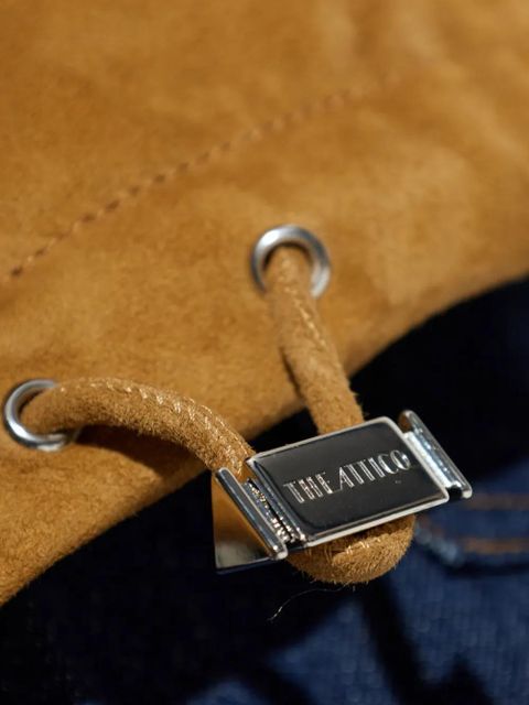 The Attico side-pocket suede jacket - Brown