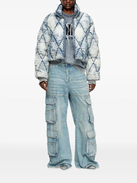 Diesel quilted acid-wash puffer jacket - Blue - zdjęcie produktu nr 2