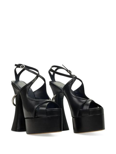 Lanvin 105mm platform ring-detail sandals - Black - zdjęcie produktu nr 2
