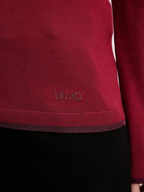 Liu Jo sweter damski kolor bordowy lekki MF5227 MS49I