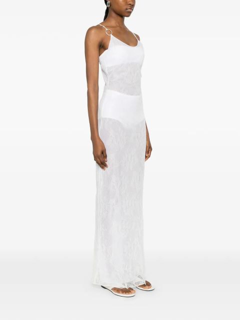 Oséree crystal-embellished spaghetti-strap maxi dress - White