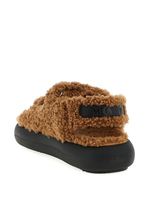 Moon Boot adjustable shearling sandals - Brown