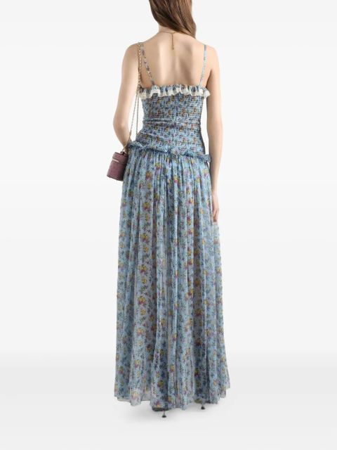 Dolce & Gabbana ruffled floral dress - Blue