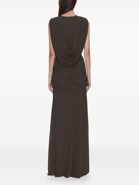 Christopher Esber draped maxi dress - Brown