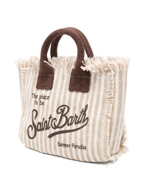 MC2 Saint Barth mini Vanity striped frayed-edge tote bag - Neutrals - zdjęcie produktu nr 2