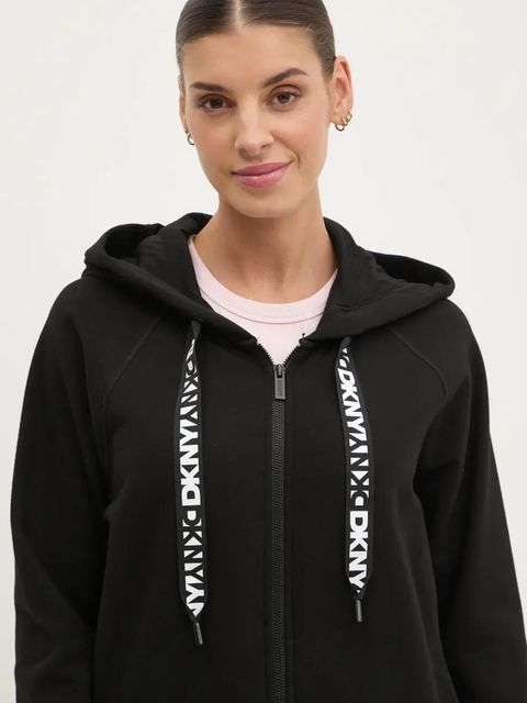 Dkny bluza damska kolor czarny z kapturem gładka DP5J9510 - zdjęcie produktu nr 1