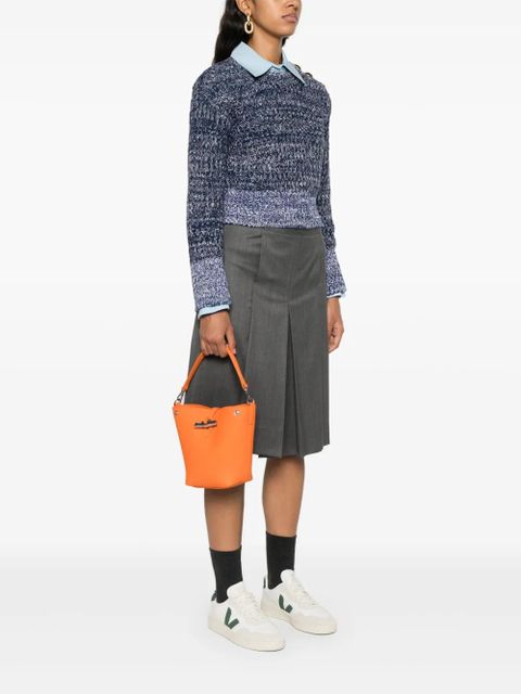 Longchamp XS Le Roseau Essential leather bucket bag - Orange - zdjęcie produktu nr 2