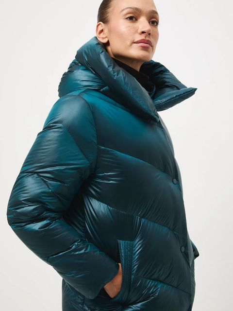 Medicine płaszcz puchowy kolor turkusowy