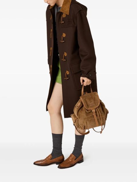 Miu Miu large corduroy cotton backpack - Brown - zdjęcie produktu nr 2