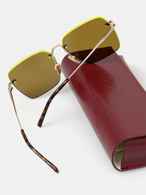 Gucci okulary przeciwsłoneczne damskie kolor złoty GG1955SA