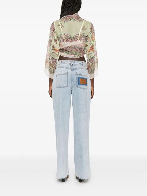 ETRO paisley-print silk cape - Green