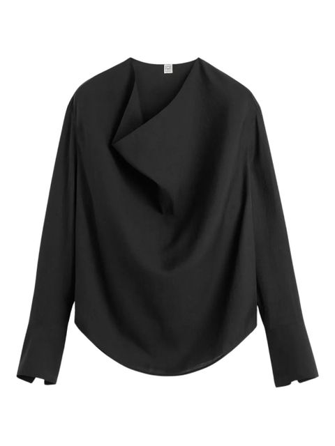 TOTEME draped long-sleeves blouse - Black - zdjęcie produktu nr 1