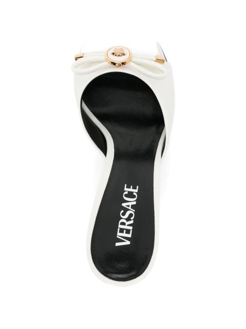 Versace flower detail sandals - White
