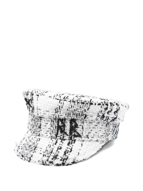 Ruslan Baginskiy tweed-check beret - Black - zdjęcie produktu nr 1