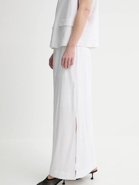 Gestuz spódnica z domieszką lnu kolor biały maxi prosta 10910283