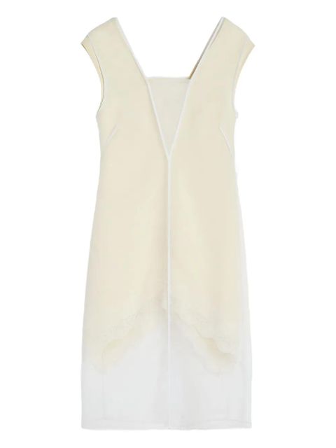 Jil Sander v-neck sleeveless midi dress - White