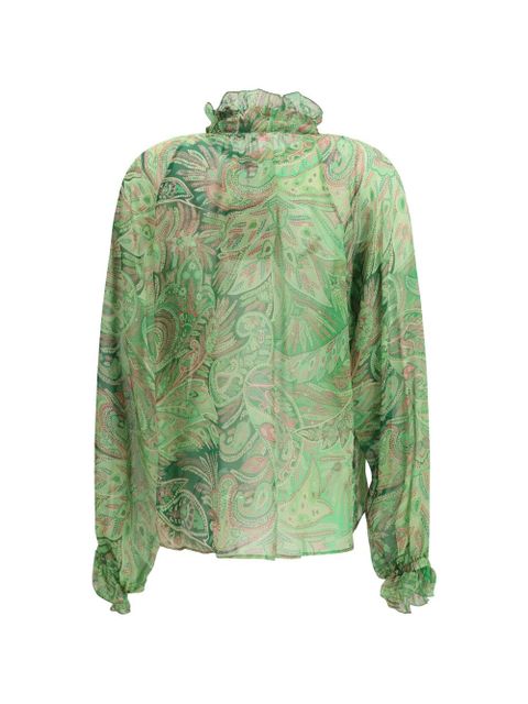 ETRO frill paisley shirt - Green - zdjęcie produktu nr 2