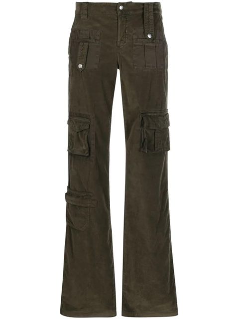 Blumarine velvet flared cargo trousers - Green - zdjęcie produktu nr 1