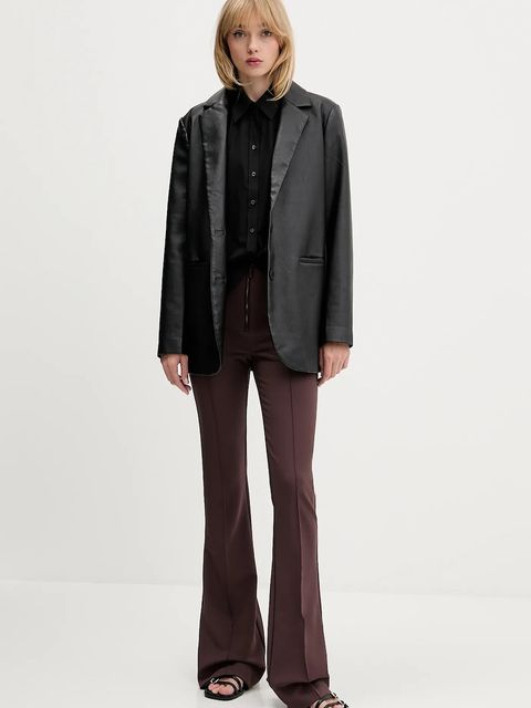 HUGO koszula bawełniana damska kolor czarny relaxed z kołnierzykiem klasycznym 50550548 - zdjęcie produktu nr 2