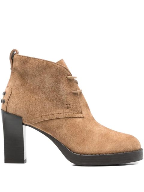 Tod's lace-up suede boots - Brown - zdjęcie produktu nr 1