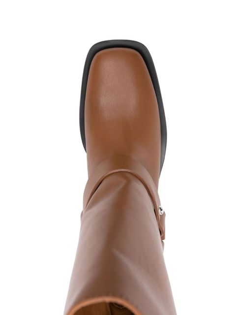 GANNI 50mm biker boots - Brown