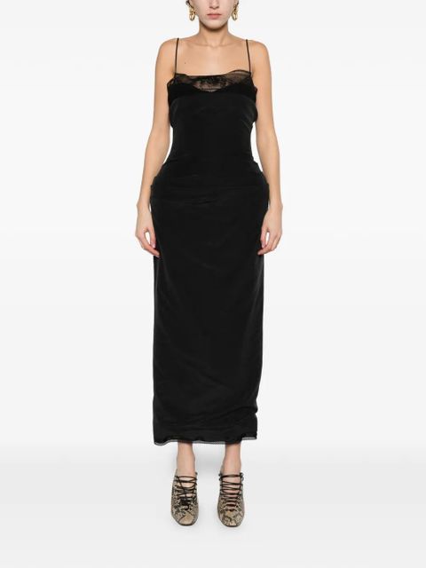 Magda Butrym lace-trim draped midi dress - Black - zdjęcie produktu nr 2