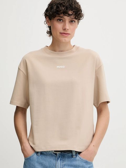 HUGO t-shirt lounge kolor beżowy 50490593 - zdjęcie produktu nr 1