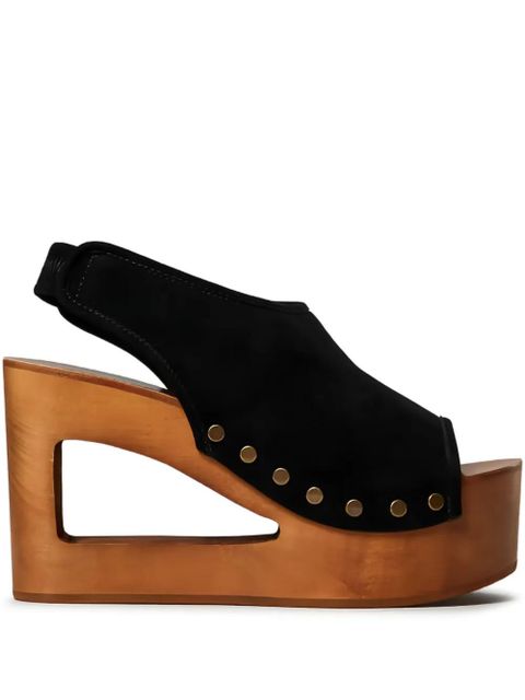 TWINSET 105mm suede platform sandals - Black - zdjęcie produktu nr 1