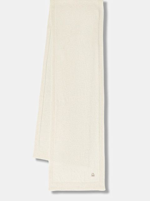 United Colors of Benetton szalik z dodatkiem wełny damski kolor beżowy gładki 122HDU01O - zdjęcie produktu nr 1