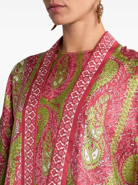 ETRO paisley foliage silk twill jacket - Pink