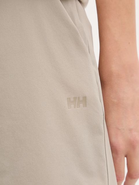Helly Hansen szorty outdoorowe Thalia 2.0 kolor beżowy gładkie high waist 34328