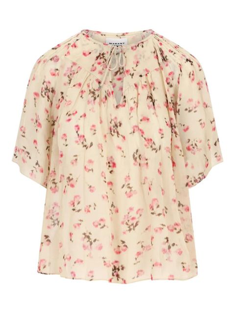 ISABEL MARANT floral tie blouse - Neutrals - zdjęcie produktu nr 1
