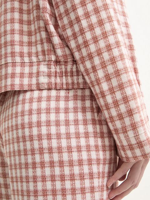 Moschino Jeans kurtka z domieszką wełny kolor czerwony przejściowa 0603 3226