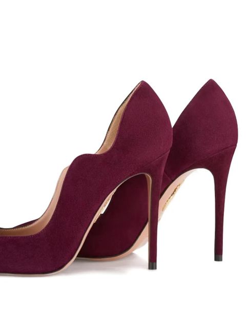 Aquazzura Artiste pointed suede pumps - Red - zdjęcie produktu nr 2