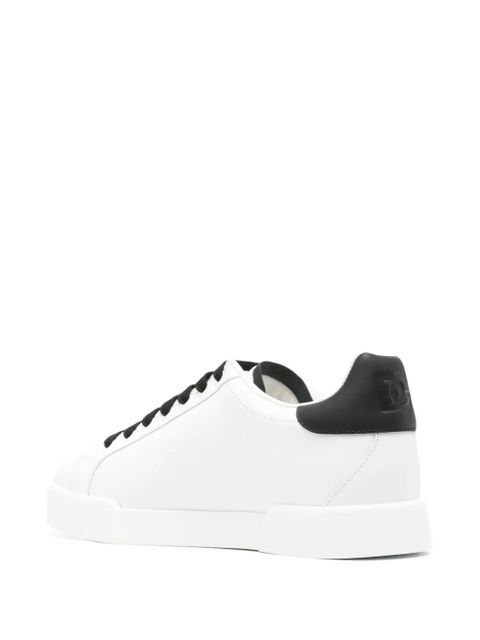 Dolce & Gabbana Portofino perforated-logo leather sneakers - White - zdjęcie produktu nr 2