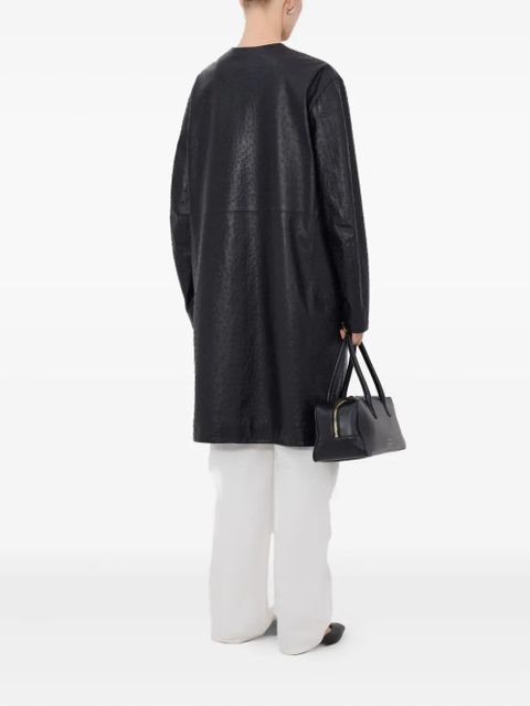 LouLou de Saison Yari single-breasted collarless coat - Black