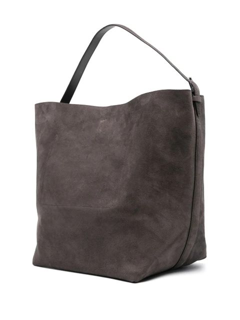 TOTEME open-top suede tote bag - Grey